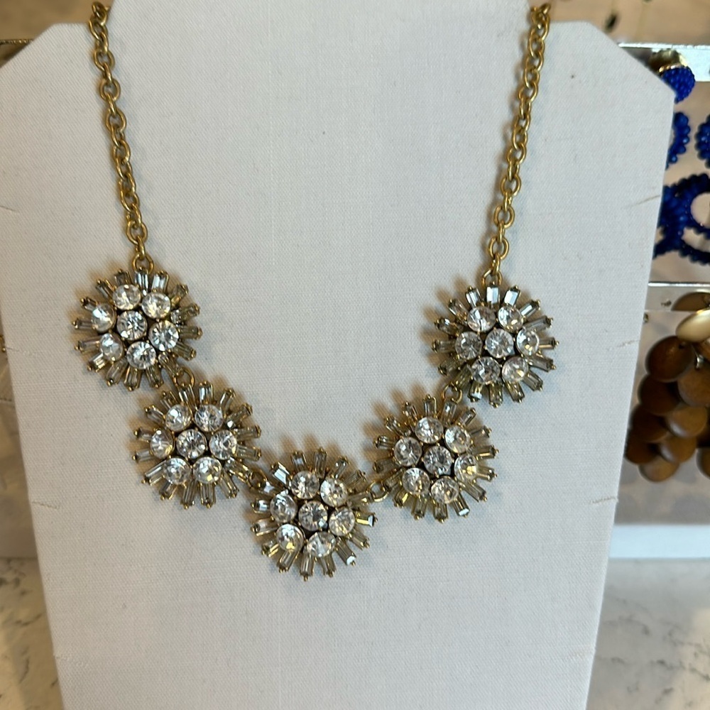 J Crew crystal stone costume necklace